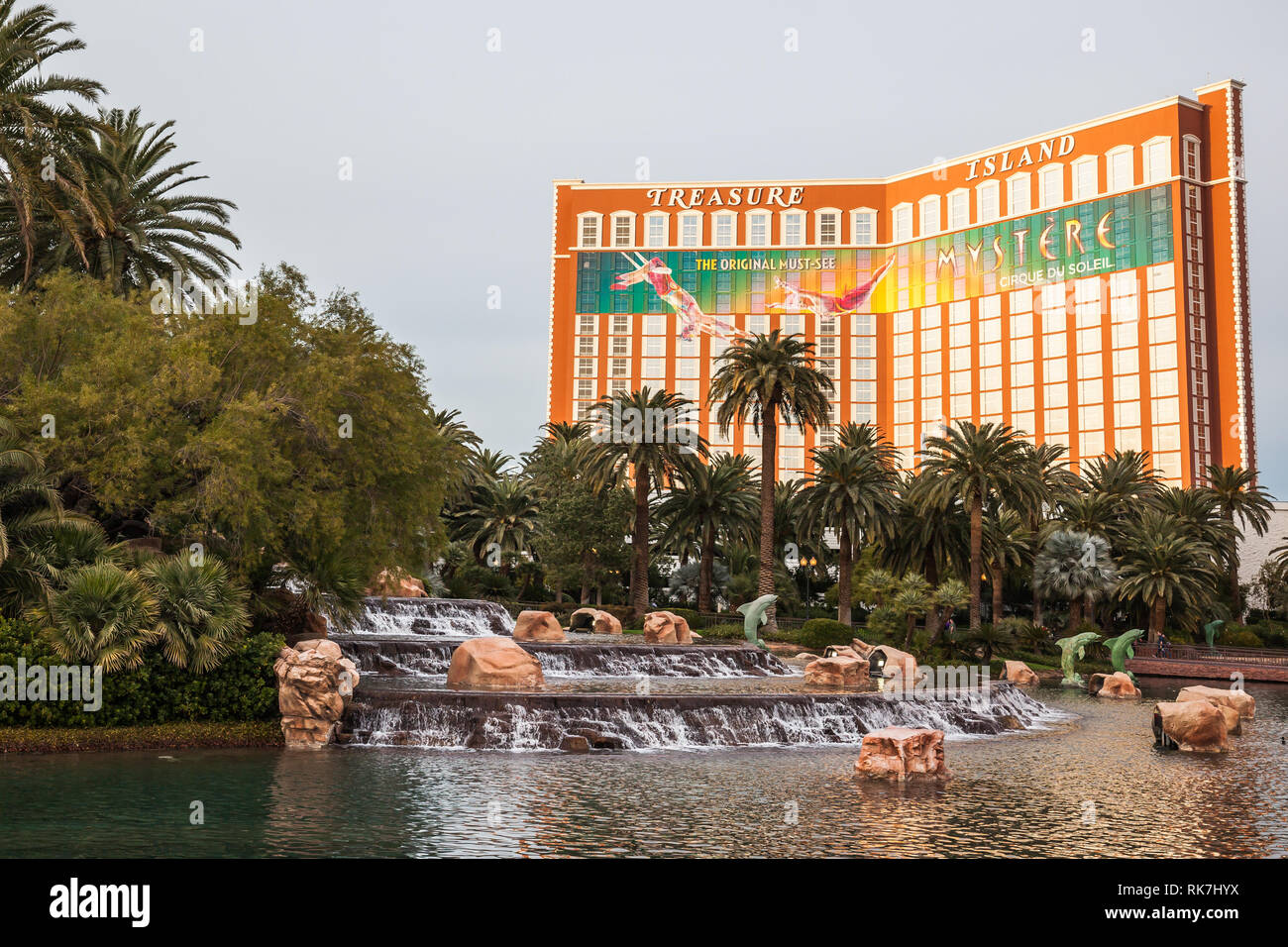 Exterior view of Treasure Island Hotel & Casino in 2018, Treasure Island is a hotel and casino located on the Las Vegas Strip in Paradise, Nevada, USA Stock Photo