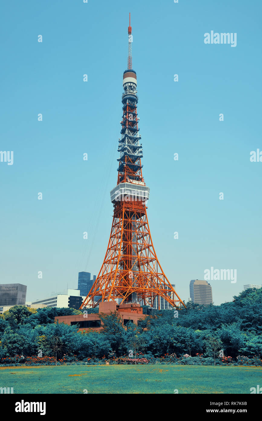Tokyo Tower as the city landmark. Japan. Stock Photo