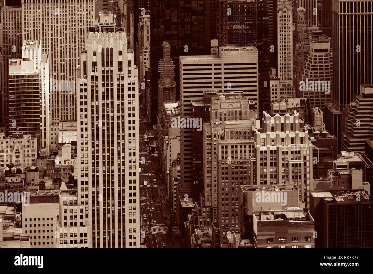 New York City skyscrapers aerial urban view Stock Photo - Alamy