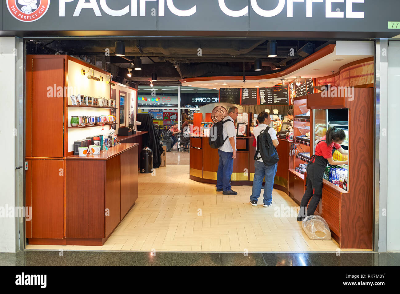 HONG KONG CIRCA JUNE, 2015 Pacific Coffee cafe in Hong Kong