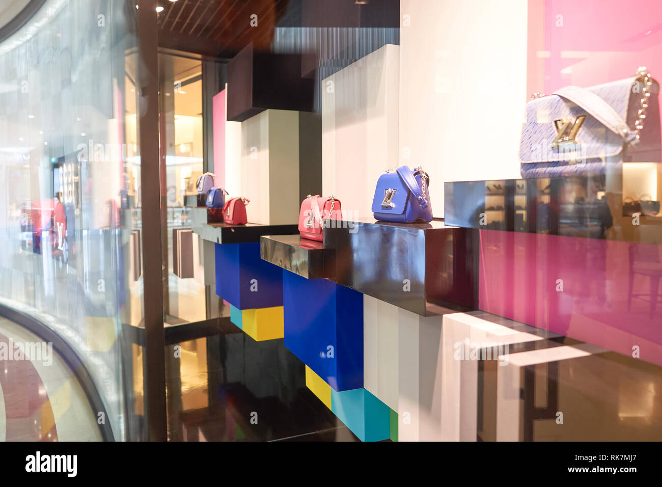 KUALA LUMPUR, MALAYSIA - MAY 09, 2016: inside of Louis Vuitton store. Louis  Vuitton Malletier, commonly referred to as Louis Vuitton, or shortened to  Stock Photo - Alamy