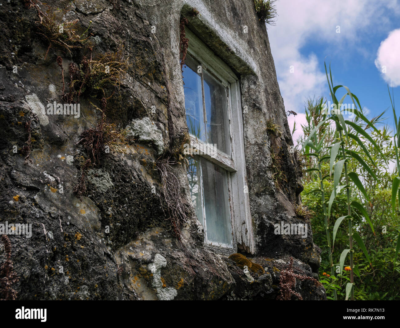 Image of window in old brick wall Stock Photo