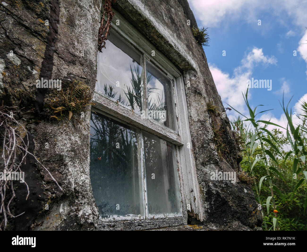 Image of window in old brick wall Stock Photo
