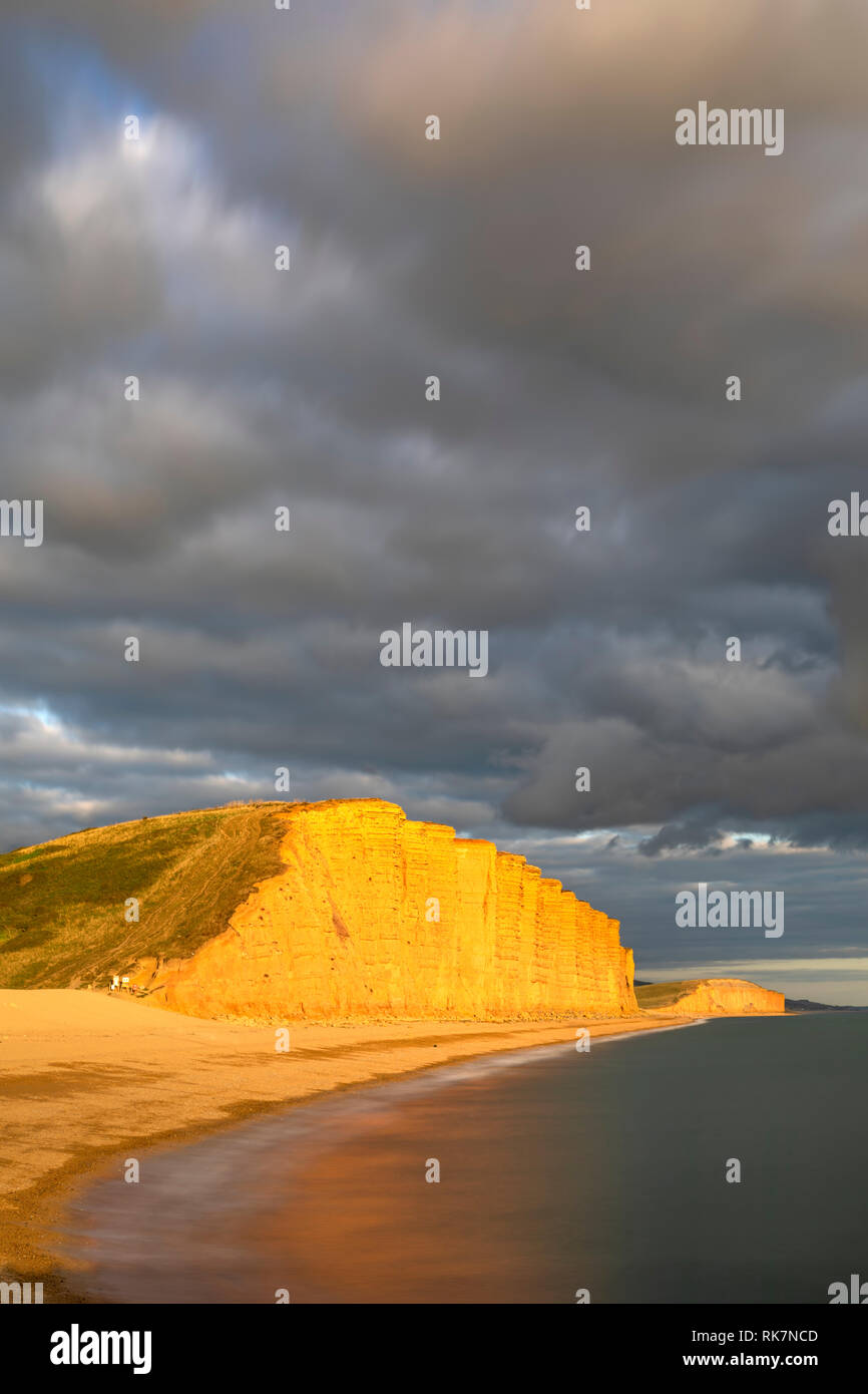 East Cliff at West Bay, near Bridport on the Jurassic World Heritage Coast in Dorset. Stock Photo