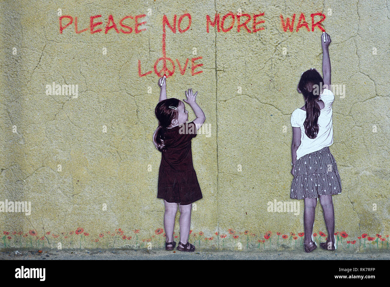 Anti War graffiti in Stock Photo