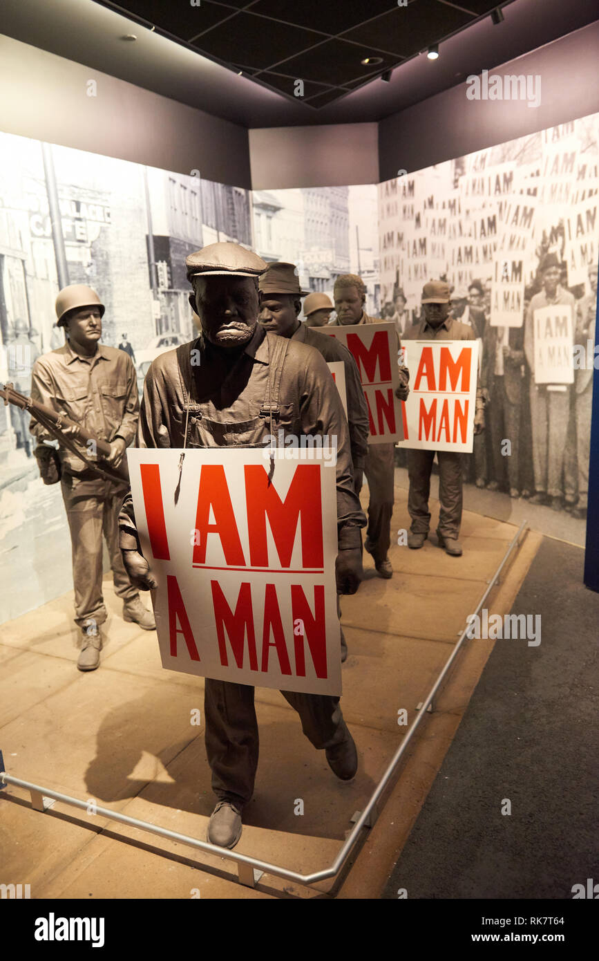 I Am A Man installation Civil Rights museum Memphis Stock Photo