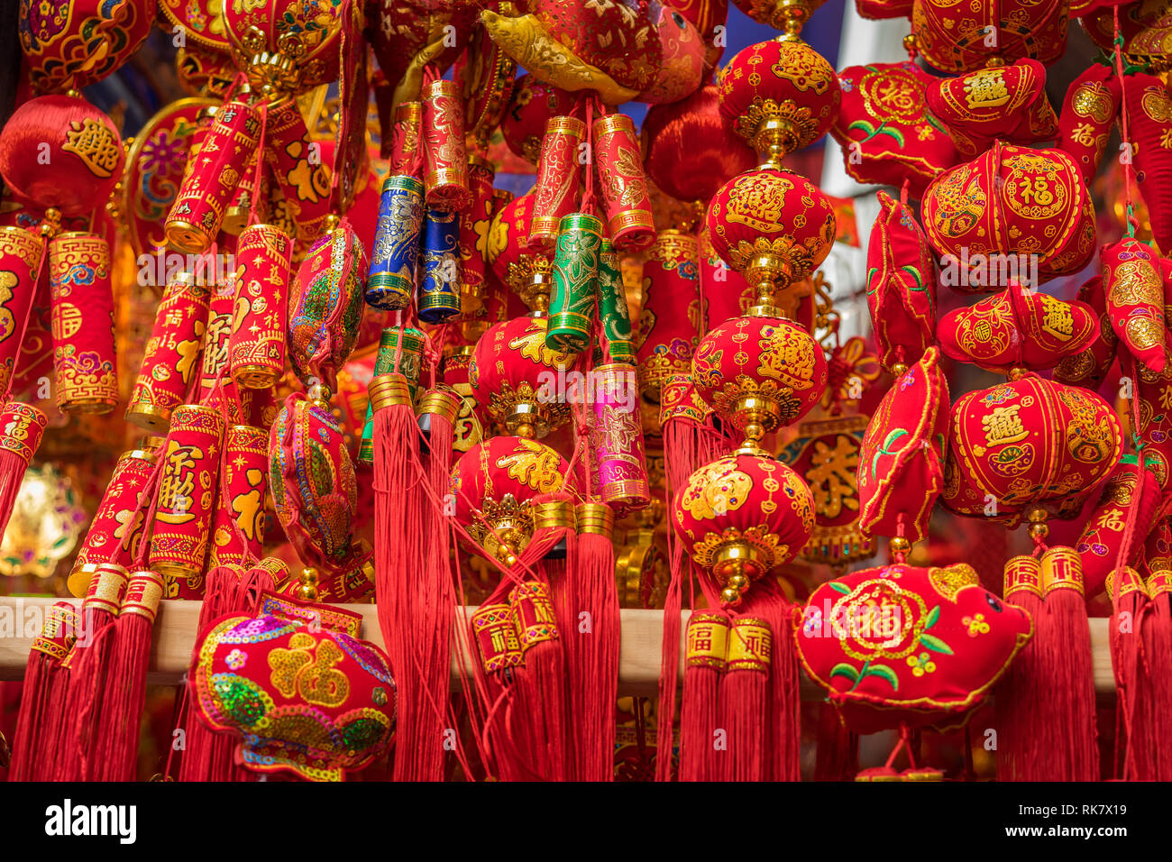 Celebrateing Chinese New Year in Chinatown Stock Photo