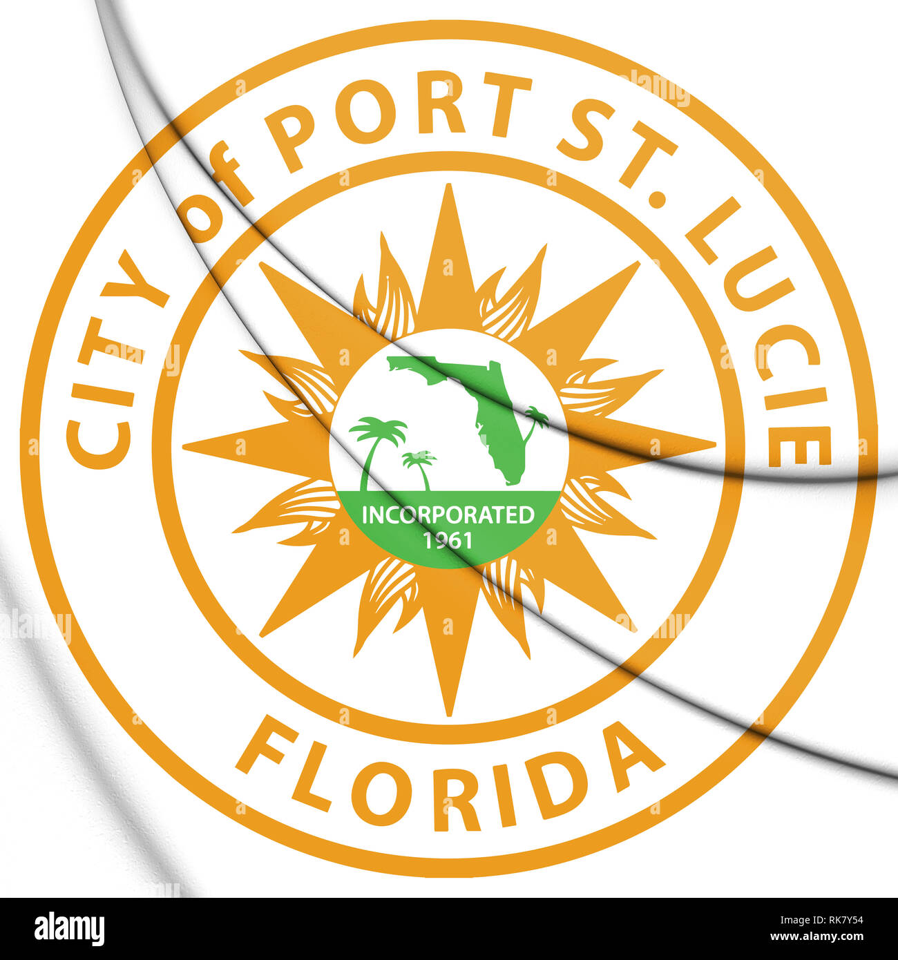 3d Seal Of Port St Lucie Florida Usa 3d Illustration Stock Photo