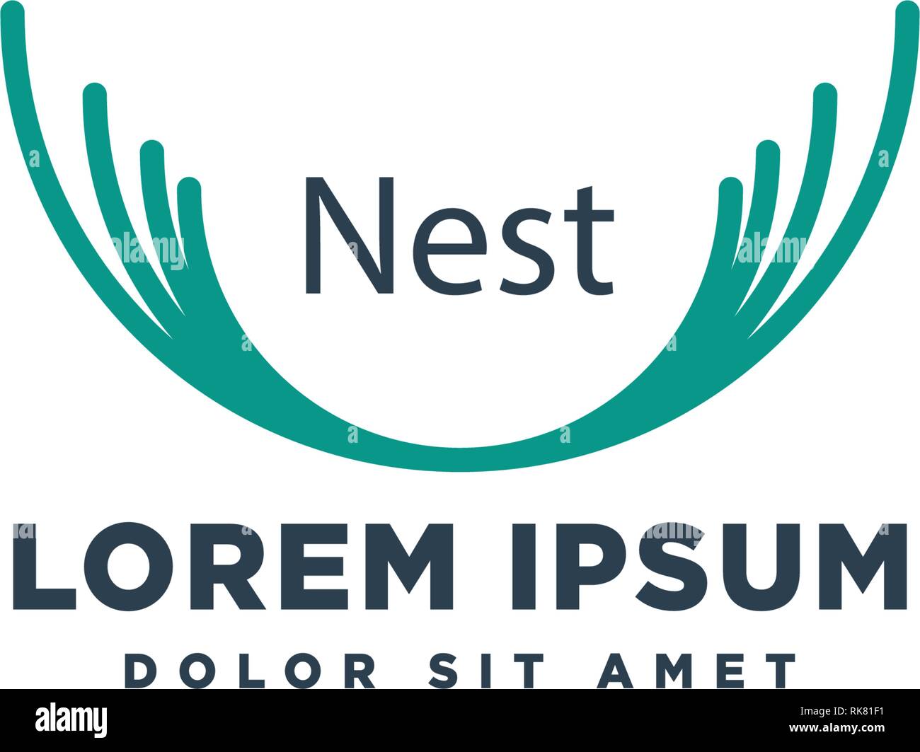 nest line simple logo template vector illustration icon element Stock Vector
