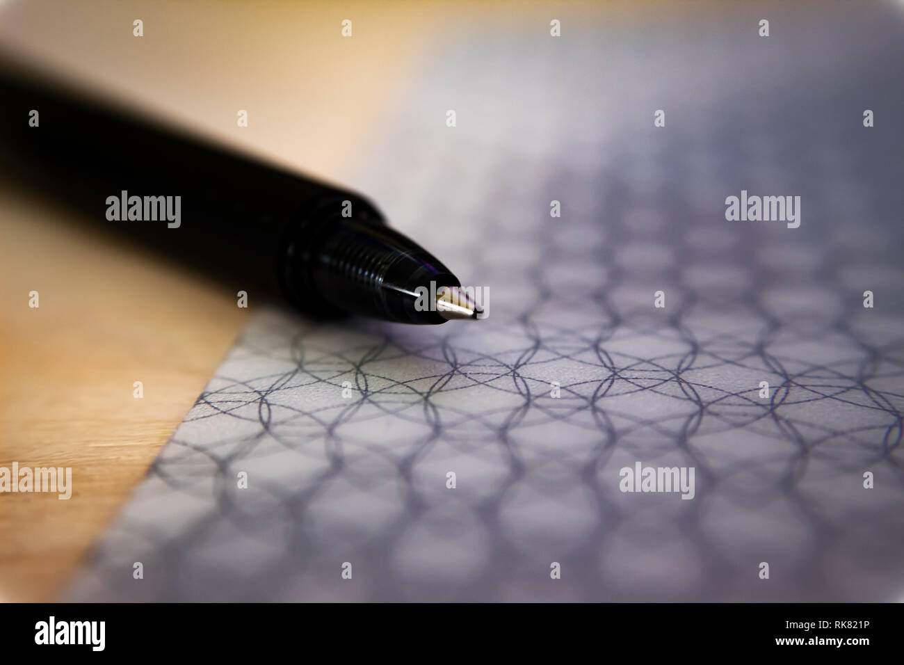Close up picture of a ball point pen. Stock Photo