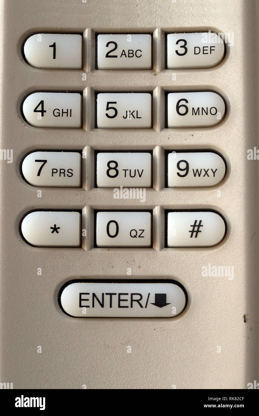 Code Keypad used on a garage door entrance to a home security keypad