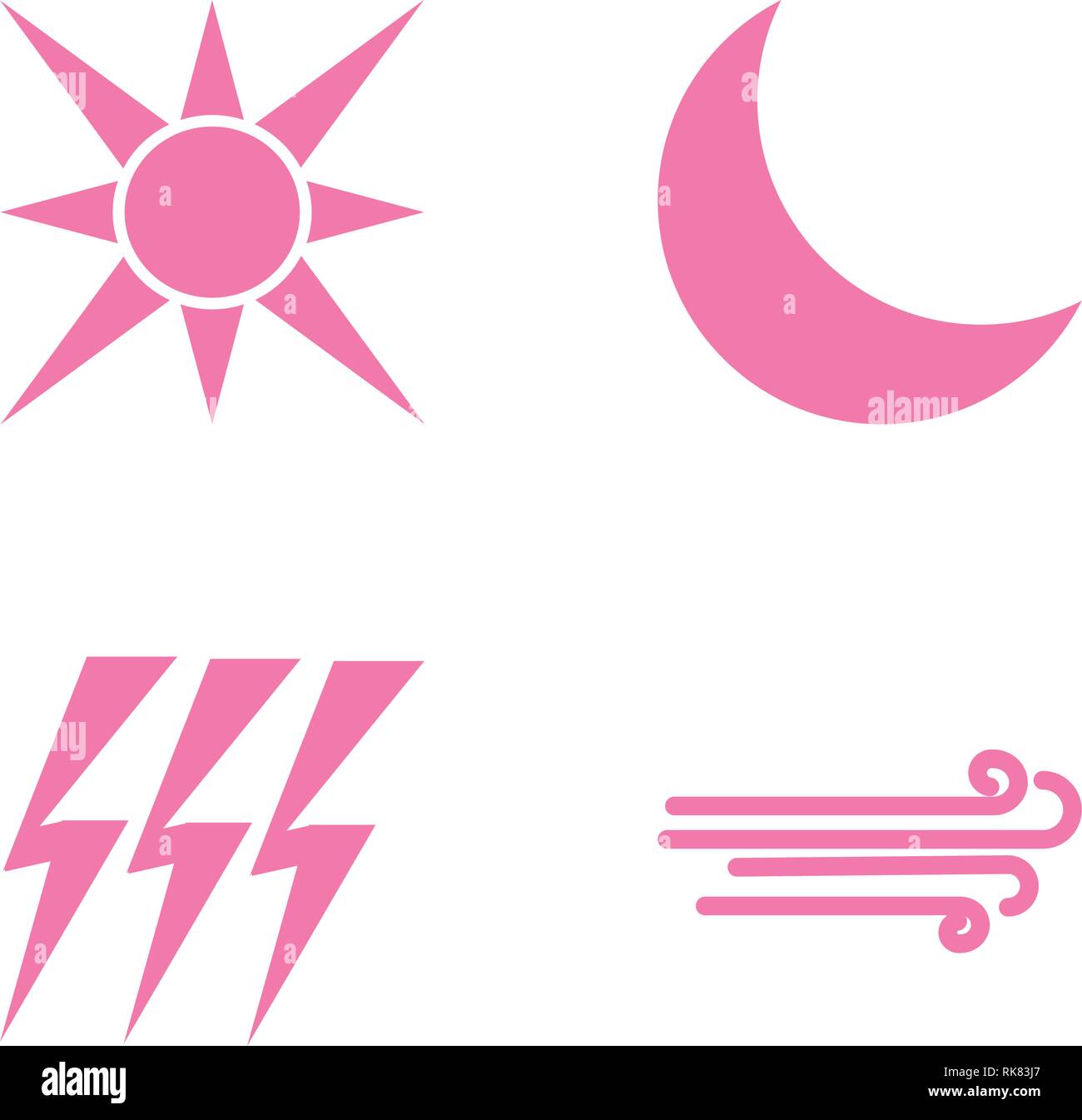 Vector illustration. Set of weather icons. Flat style Stock Vector ...