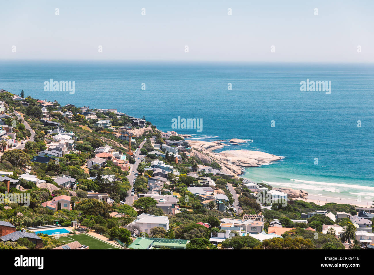 Llandudno suburb and beach view in Cape Town, South Africa Stock Photo