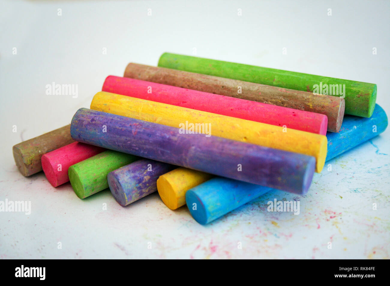 chalks in different pastel colors Stock Photo Alamy