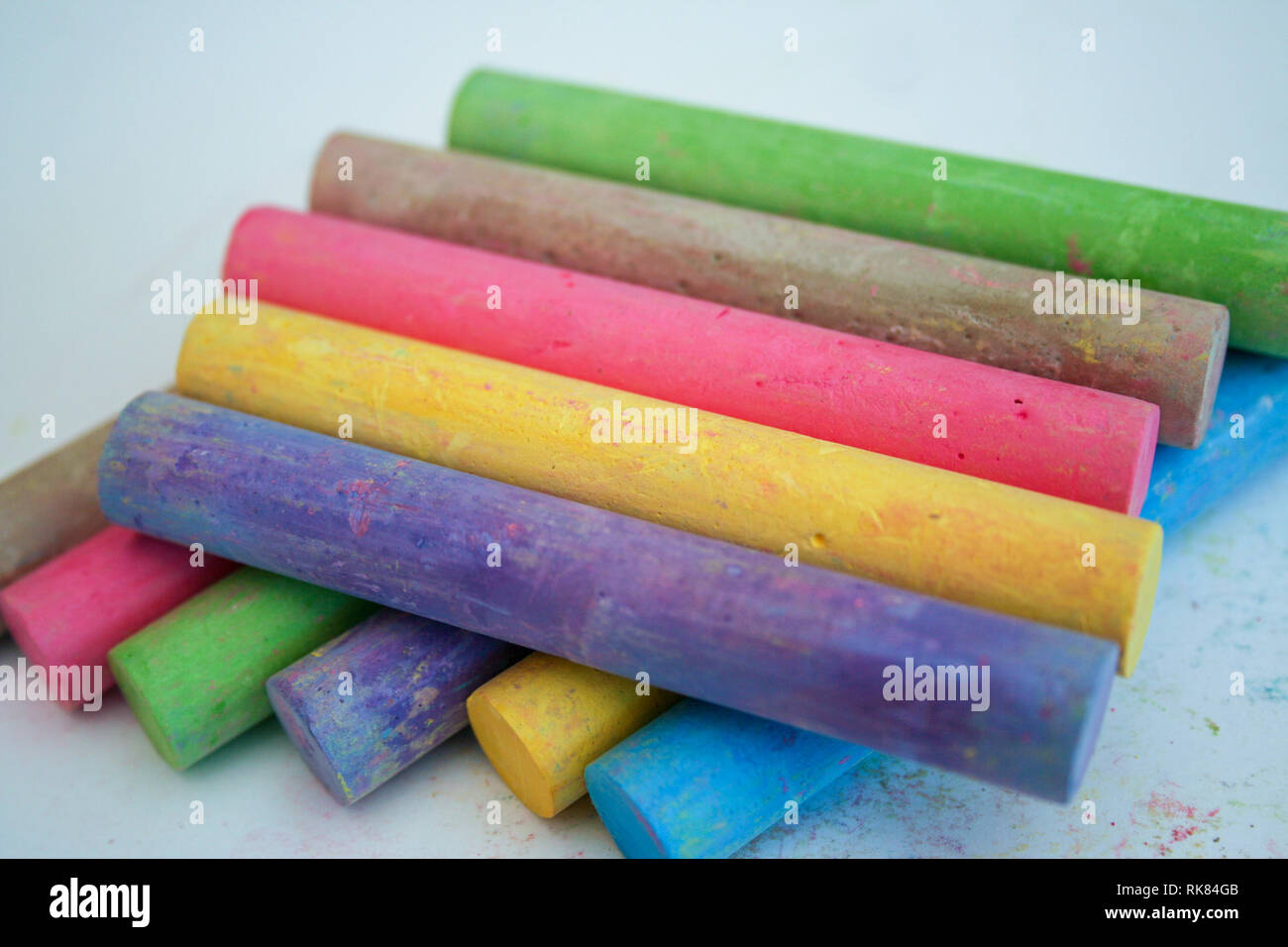 chalks in different pastel colors Stock Photo Alamy