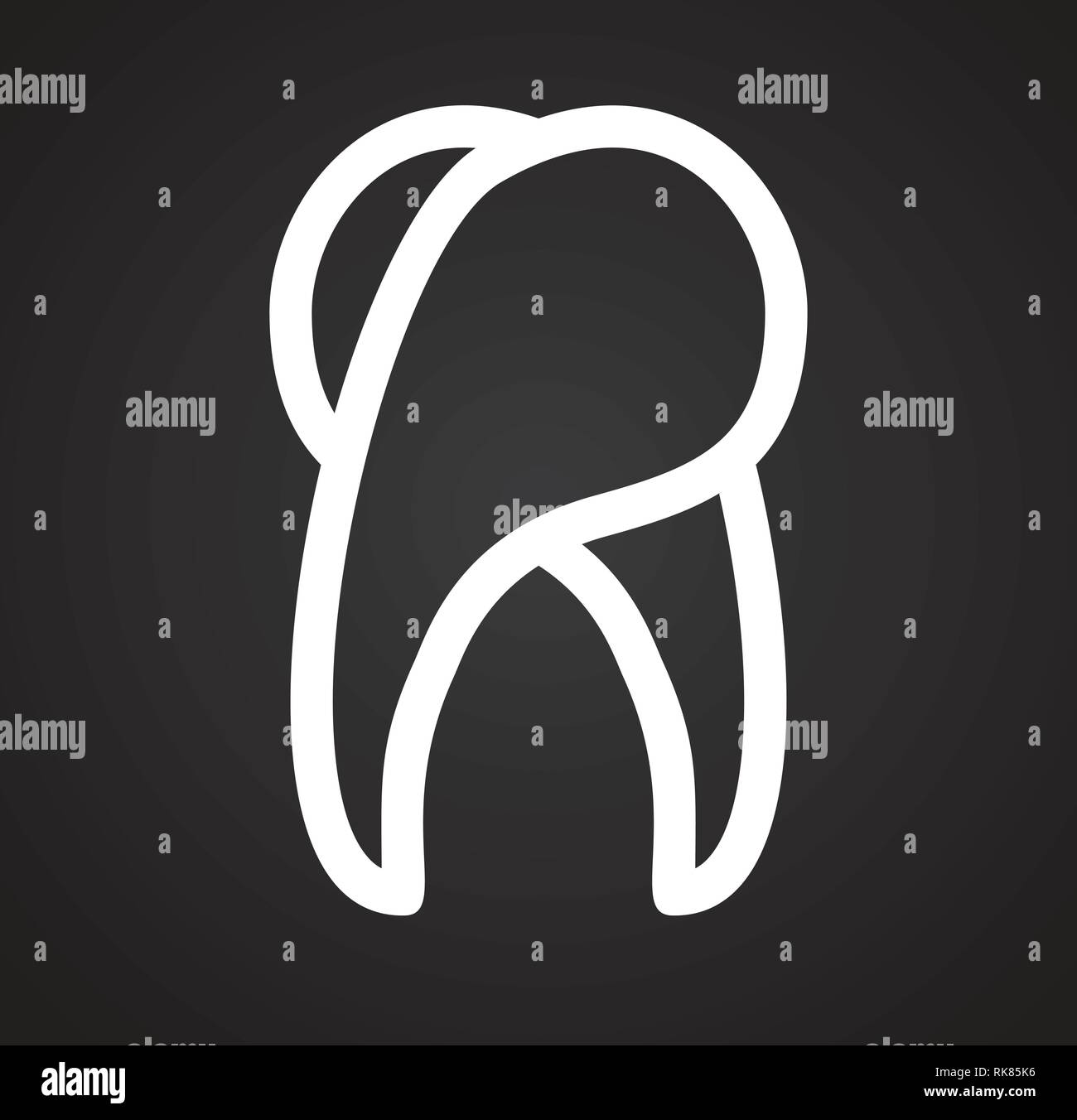 Tooth icon on black background for graphic and web design, Modern ...