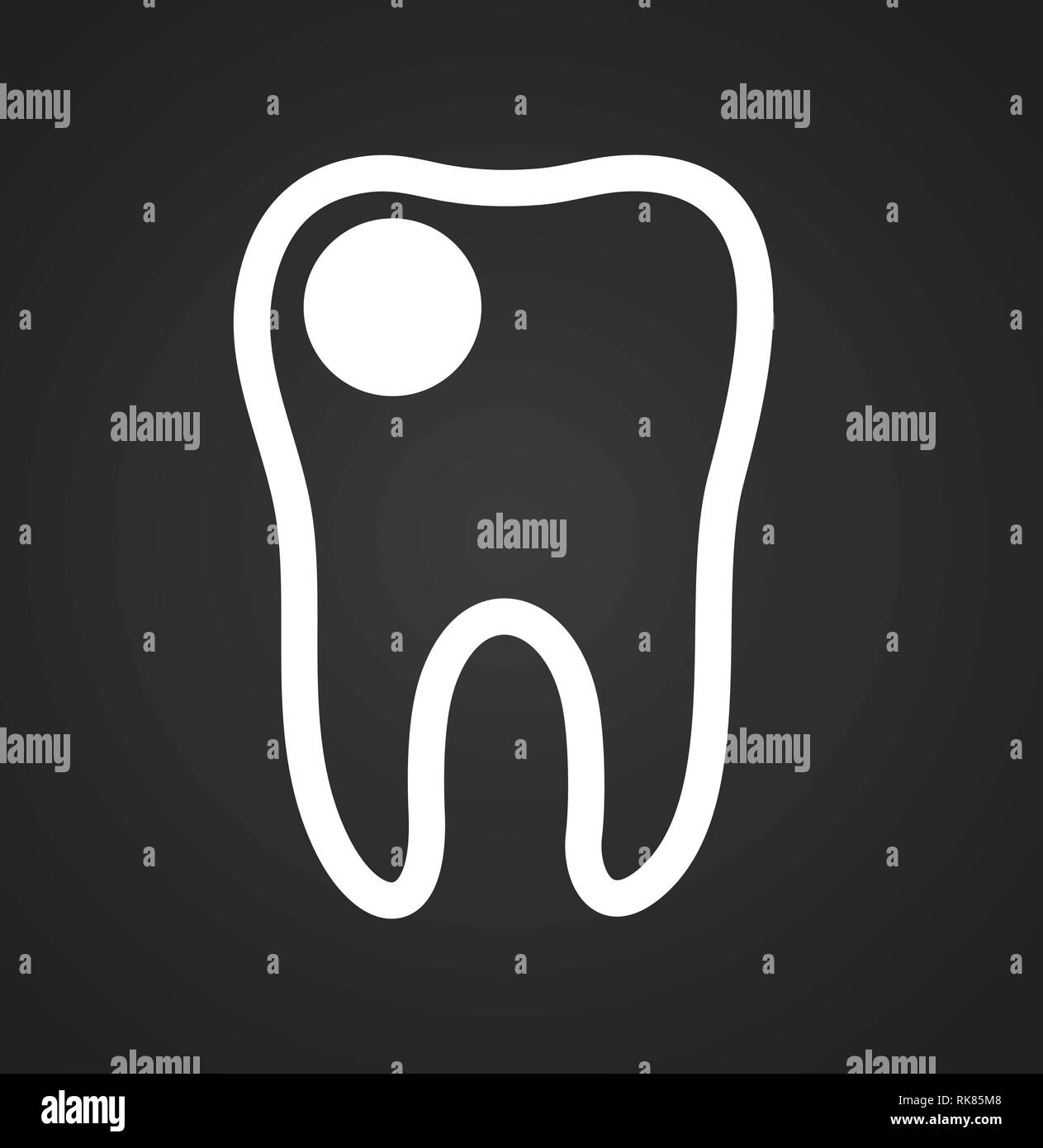 Tooth icon on black background for graphic and web design, Modern ...