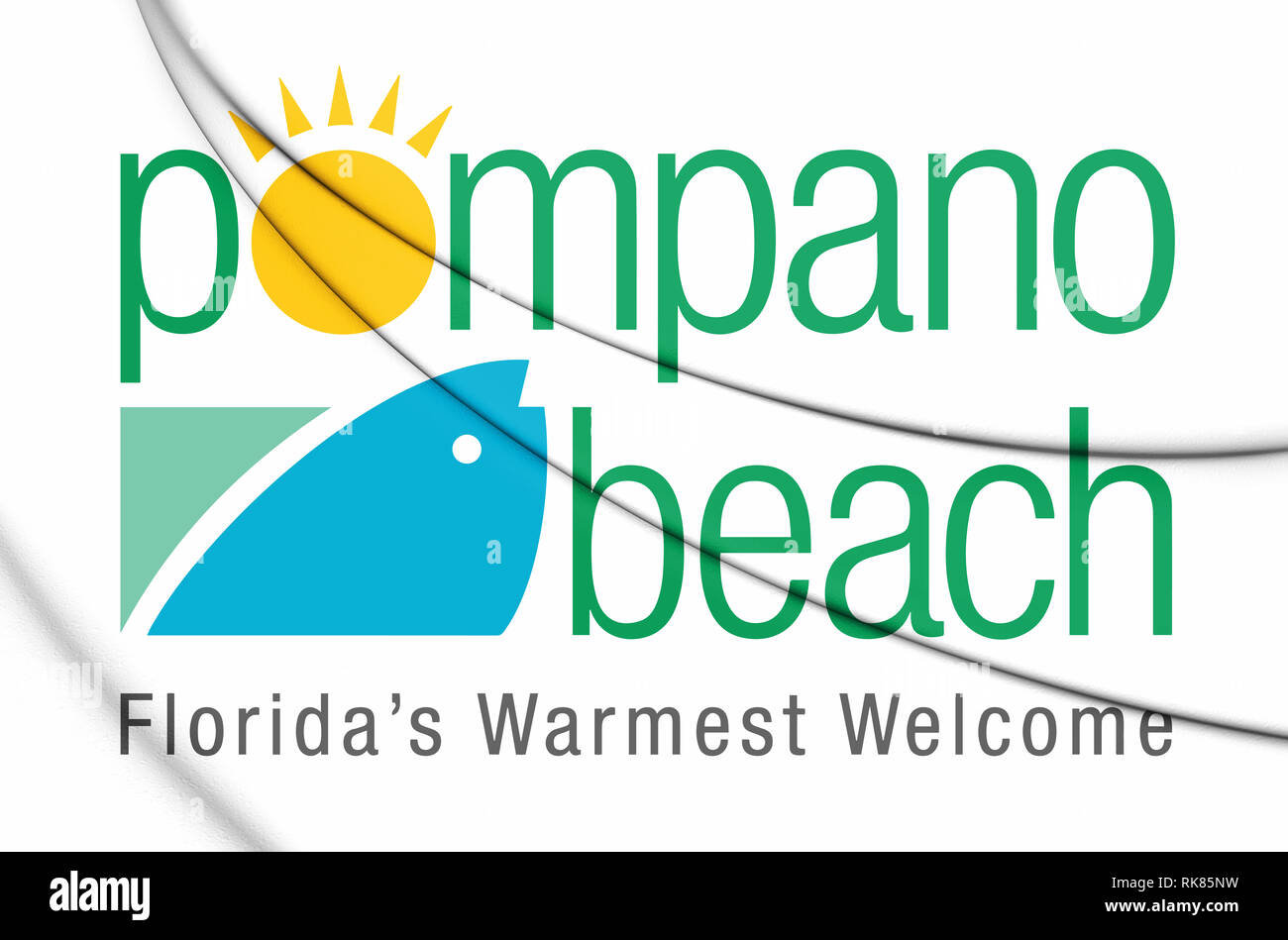 3D Emblem of Pompano Beach (Florida), USA. 3D Illustration. Stock Photo