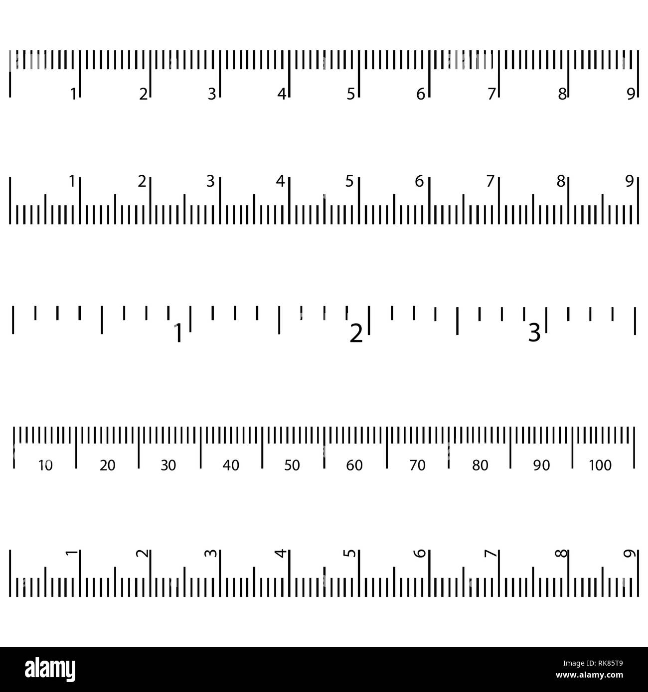 Vector Illustration Ruler Icon Set Collection Size Indicator Units Isolated On White Background Stock Vector Image Art Alamy