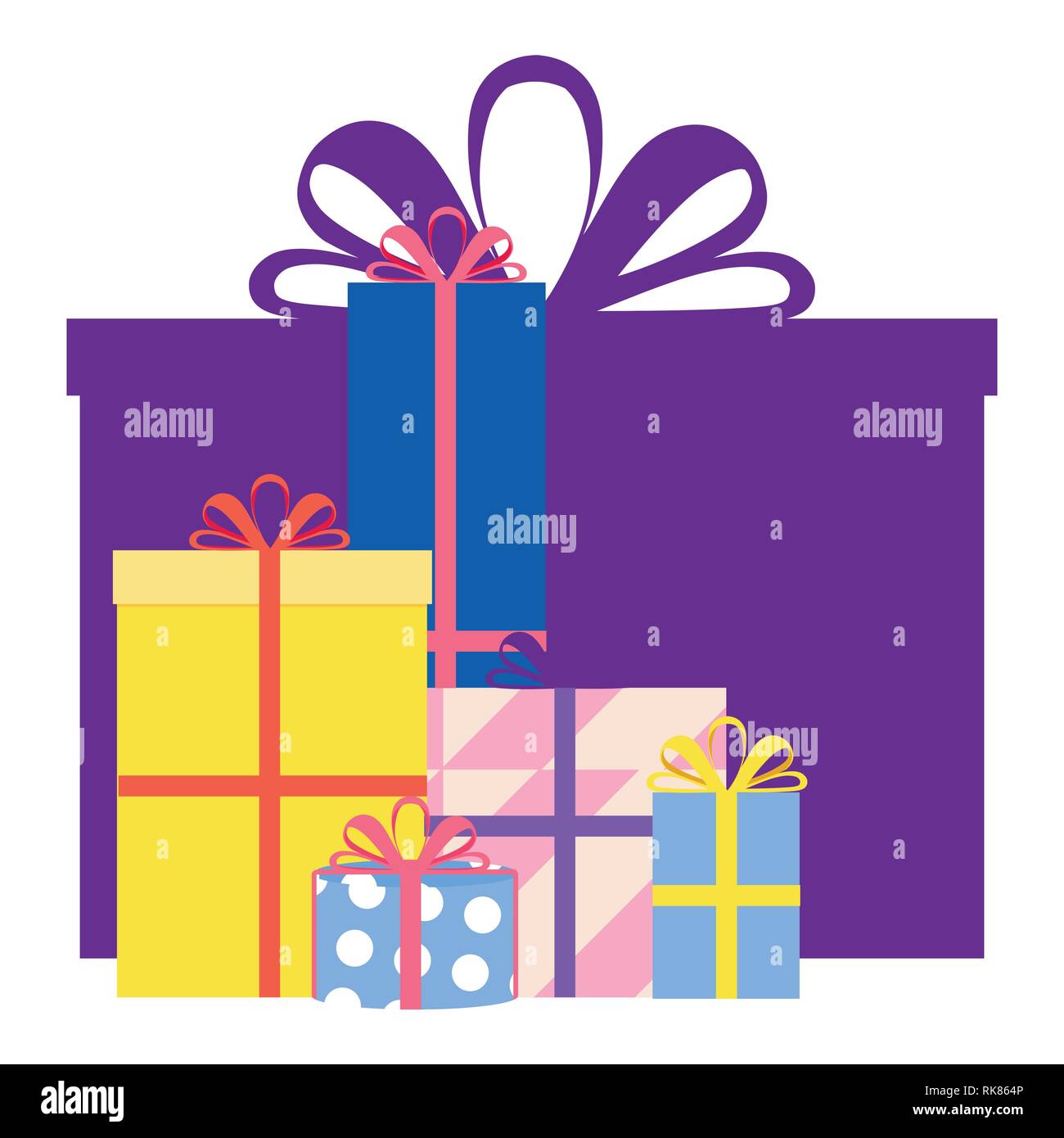 Cardboard boxes color pile Stock Vector Images - Alamy