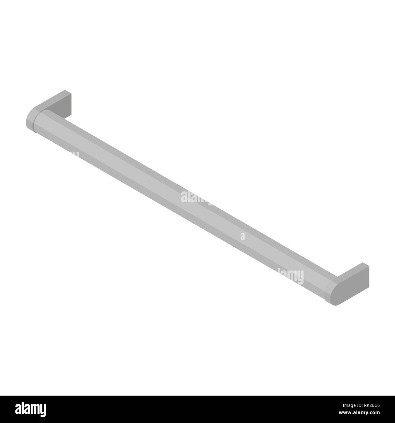 Vector isometric furniture handle isolated on white background. Metal door handle. Fittings for furniture. Handle for cabinet Stock Vector