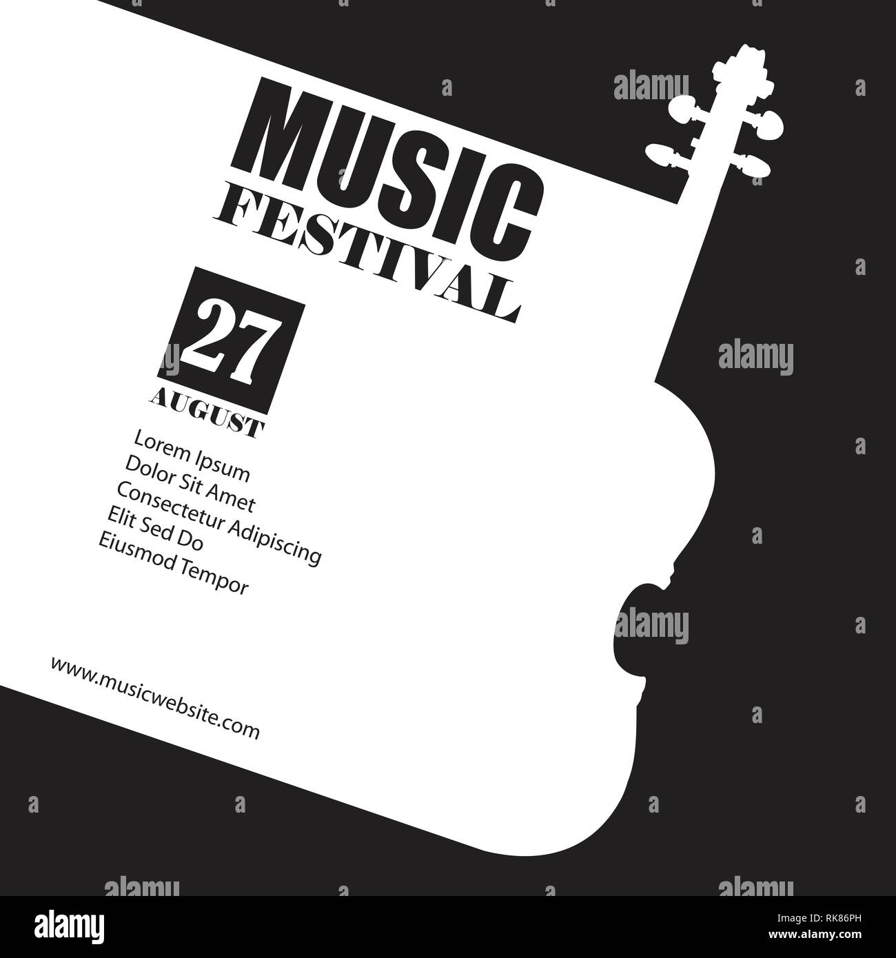 Vector template for a concert poster or a flyer. Music festival