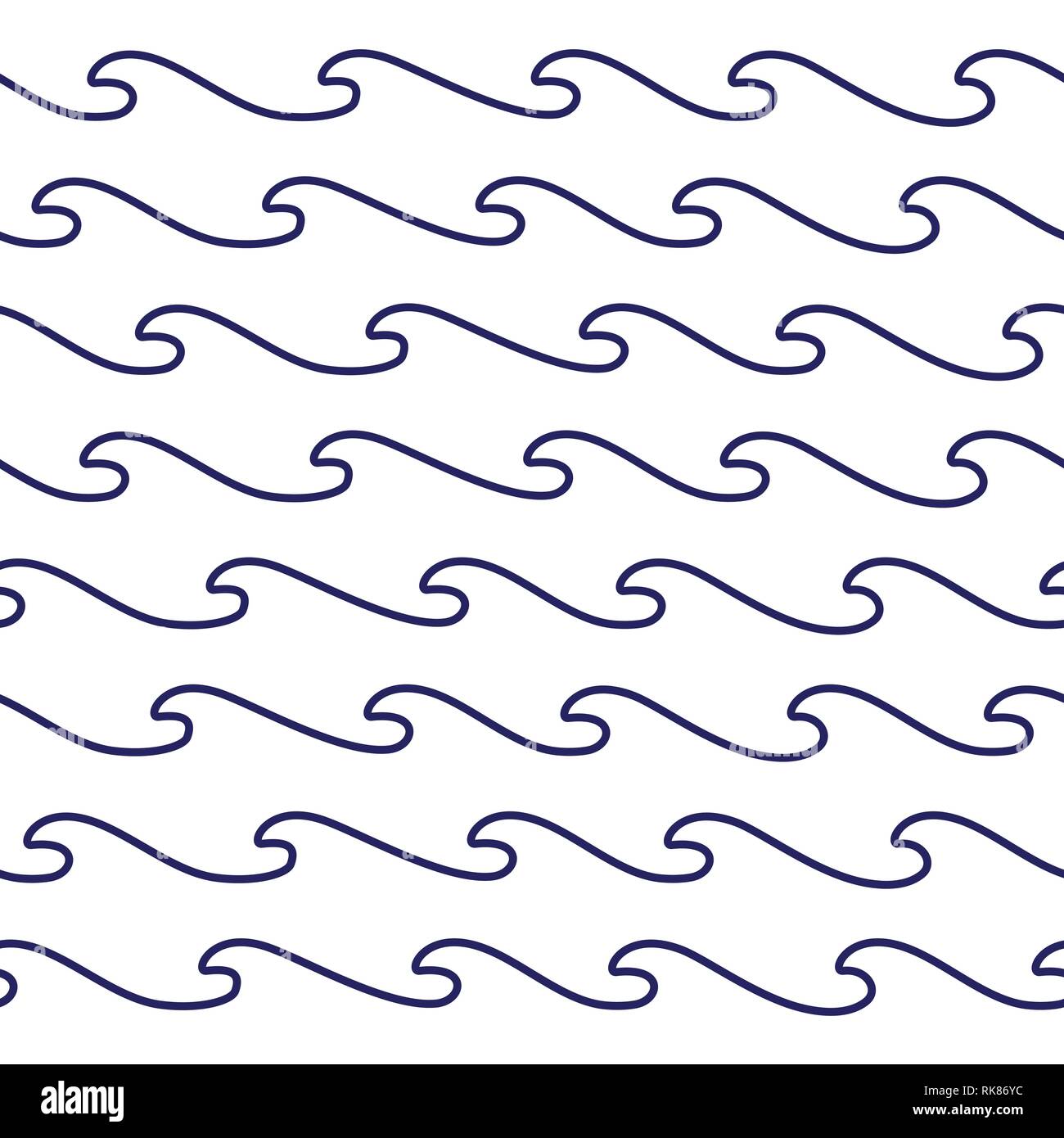 Vector seamless blue wave pattern, background Stock Vector Image & Art ...