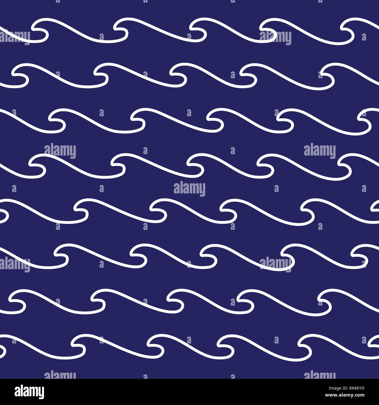 Vector seamless blue wave pattern, background Stock Vector Image & Art