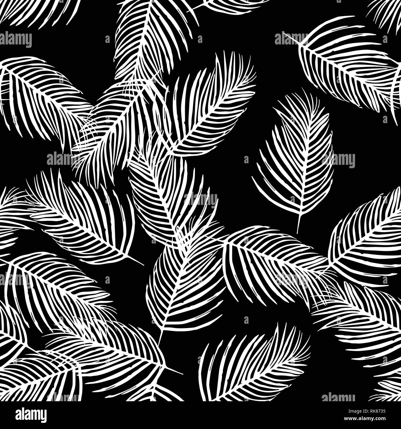Vector seamless pattern with palm tree leaves Stock Vector Image & Art ...