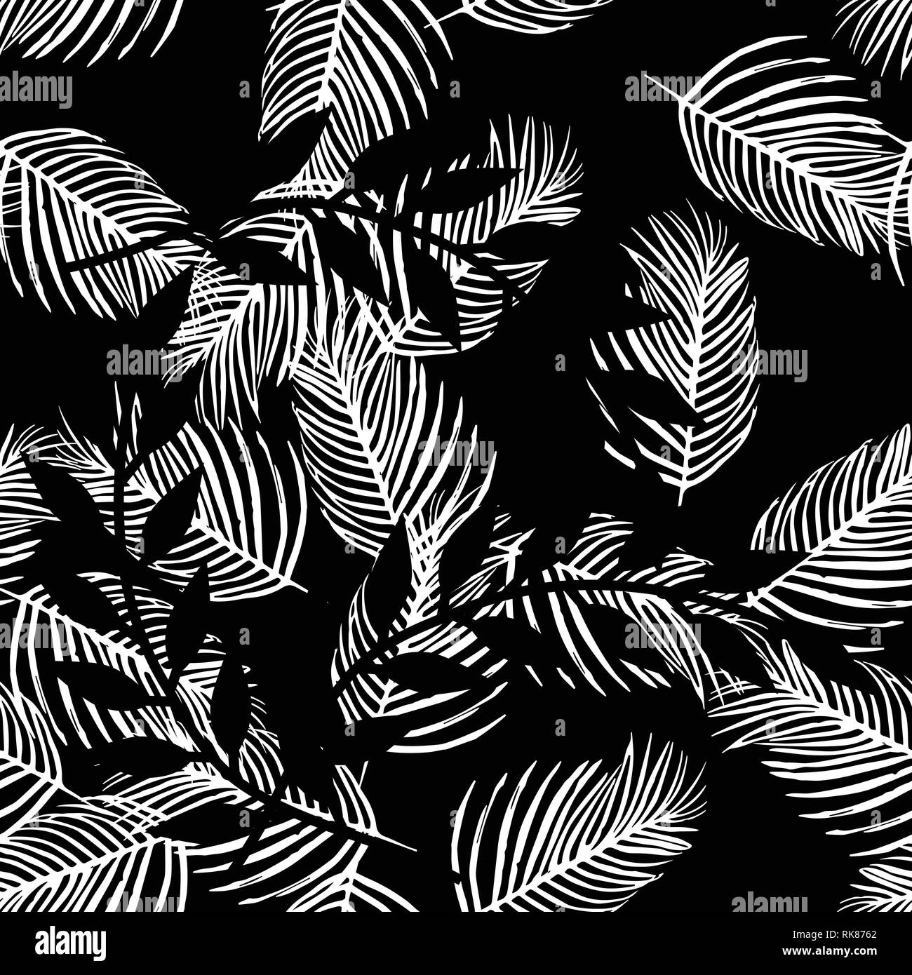 Vector seamless pattern with palm tree leaves Stock Vector Image & Art ...