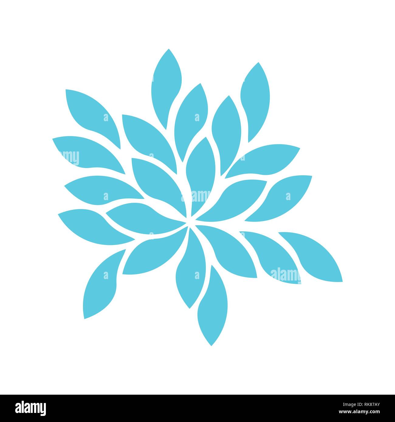 Vector illustration abstract blue flower isolated on white background ...
