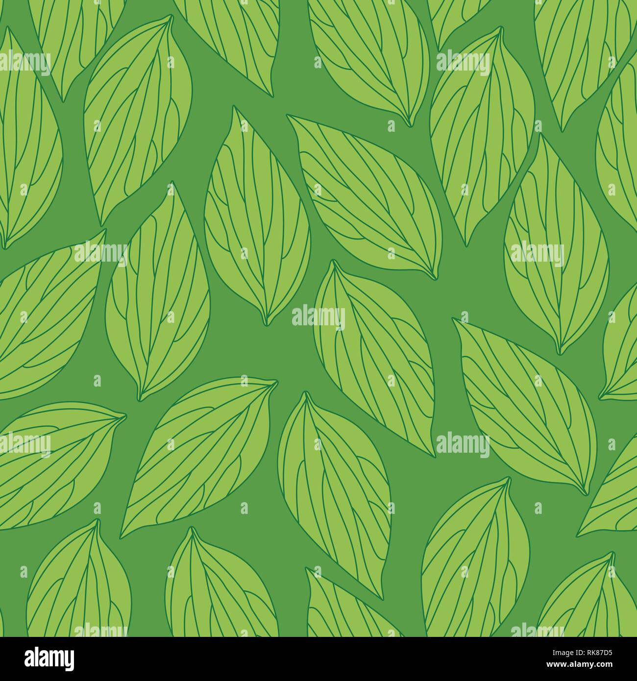 Leafy Seamless Pattern Background Floral Seamless Pattern With Green Leaves Greenery Stock Vector Image Art Alamy