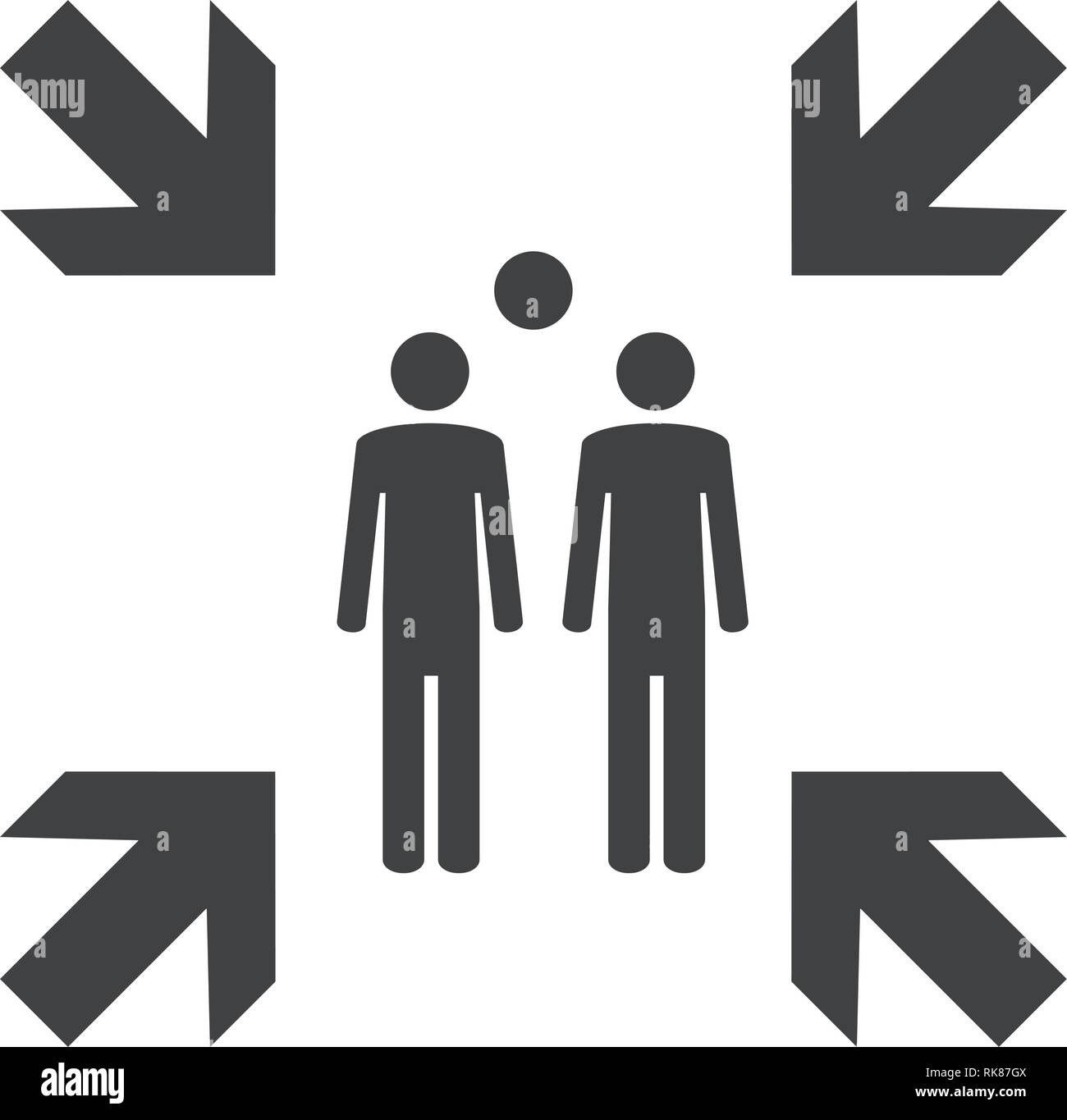 Vector icon evacuation assembly point sign, symbol isolated. Stock Vector