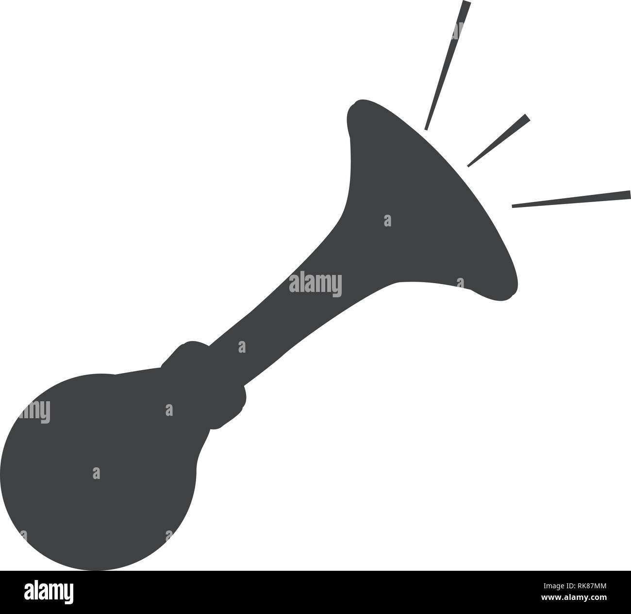 Klaxon sound vector icon simple flat design isolated. Noise sign