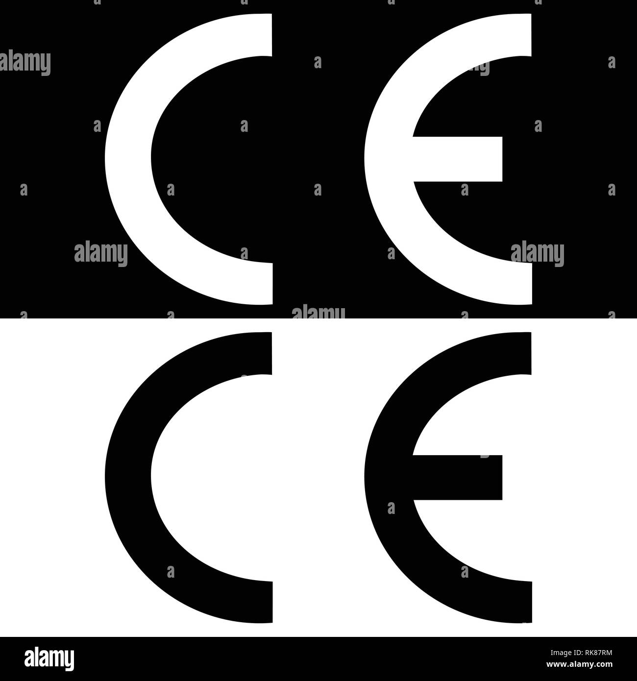 CE mark symbol, sign. Vector illustration Stock Vector