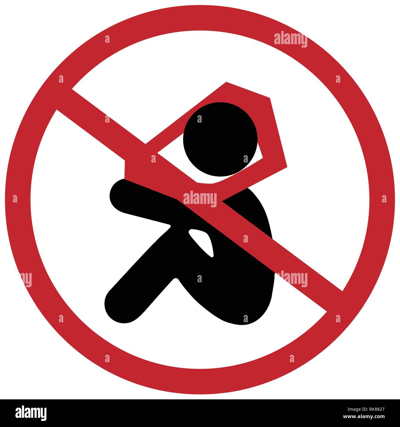 Warning sign, danger keep away from babies and children, vector illustration Stock Vector