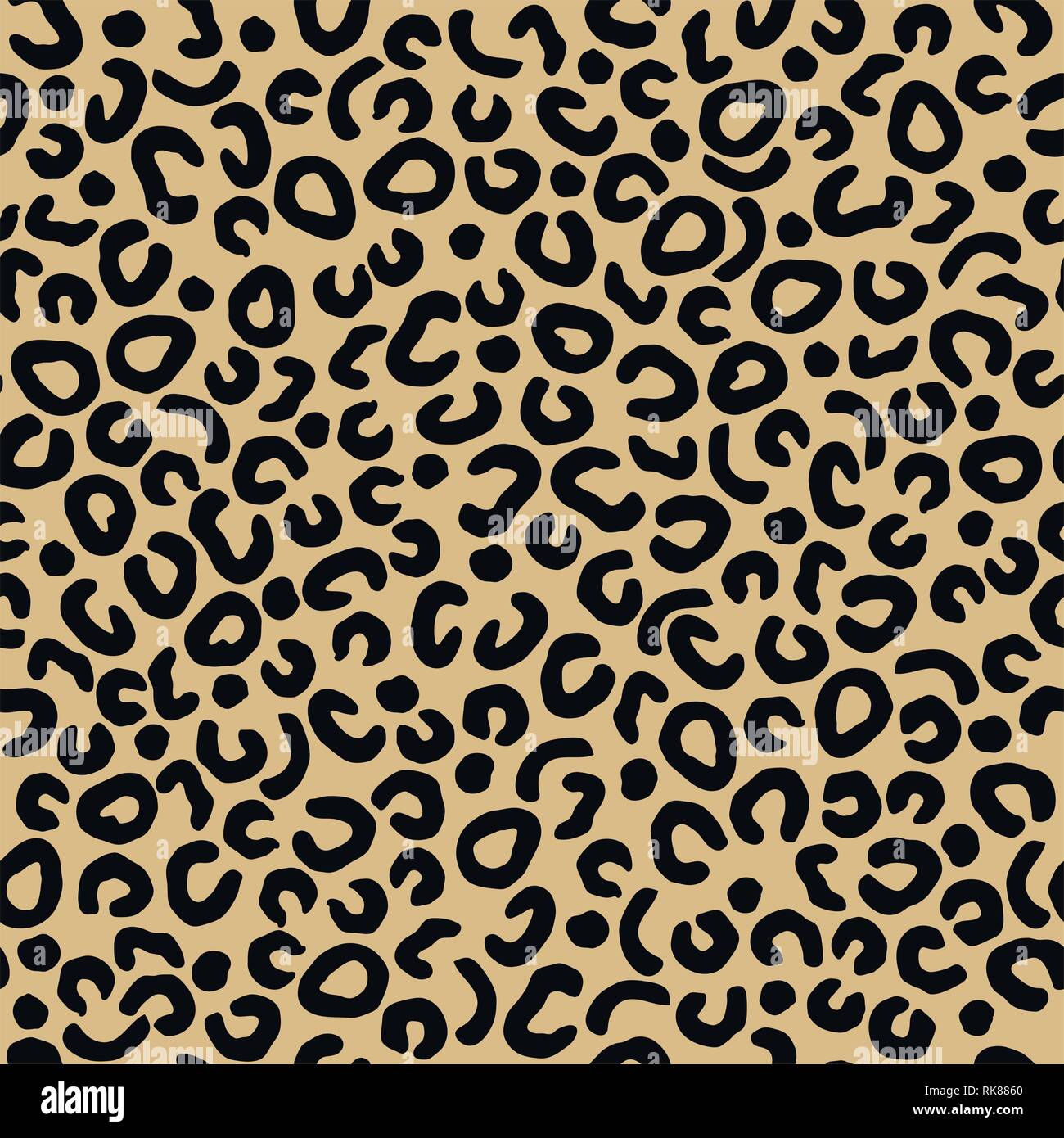 vector animal skin seamless pattern of leopard print. flat graphic ...