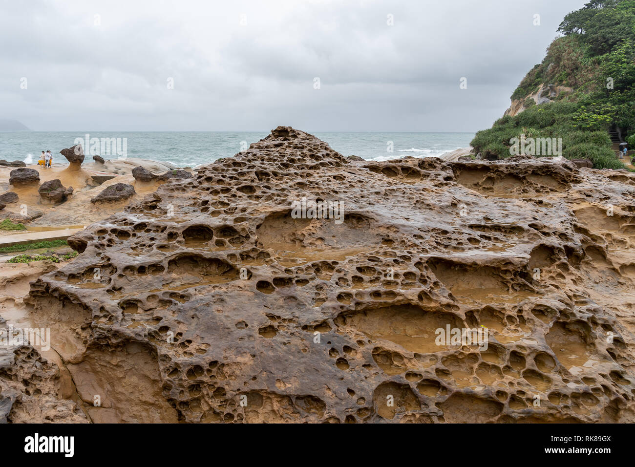 Weathering rock at Yehliu Geopark in Taiwan Stock Photo Alamy