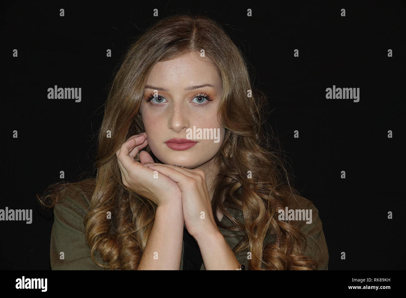 A country girl using classic poses Stock Photo Alamy