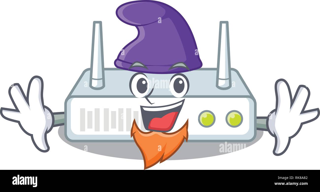 Elf router in the a character shape Stock Vector