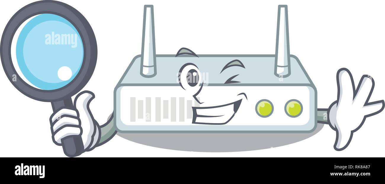Detective router is installed in cartoon wall Stock Vector Image & Art ...