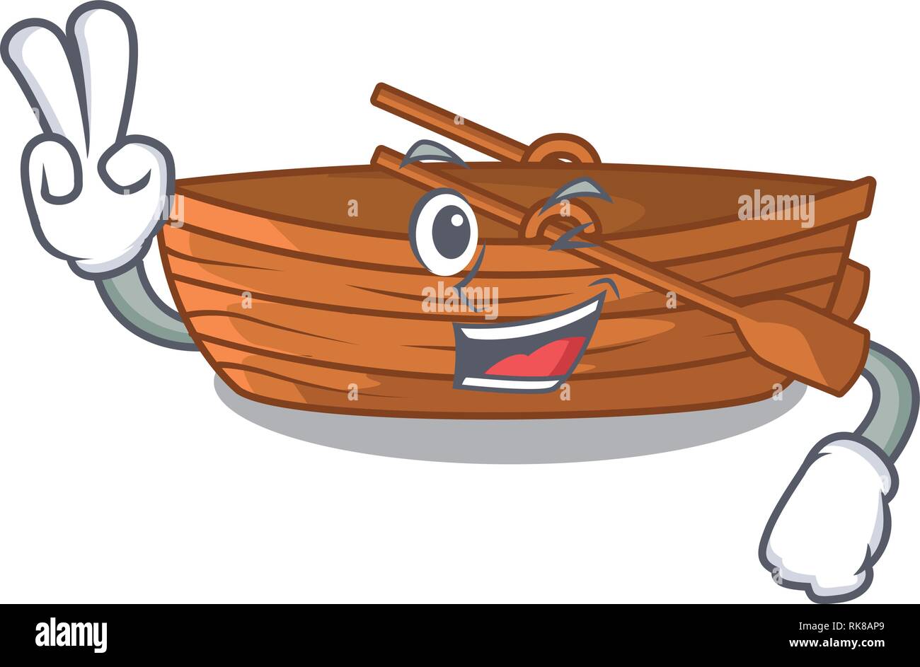 Two finger wooden boats isolated with the cartoons Stock Vector