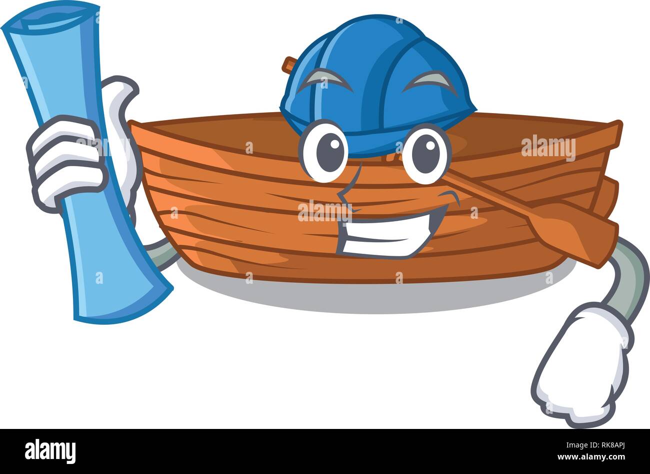 Architect wooden boats isolated with the cartoons Stock Vector