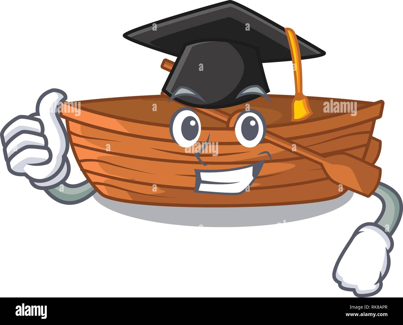 Graduation wooden boats isolated with the cartoons Stock Vector