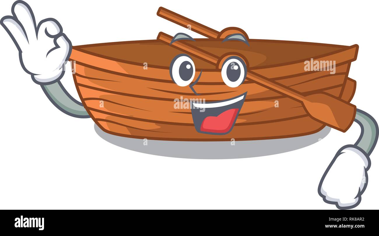 Okay wooden boats isolated with the cartoons Stock Vector