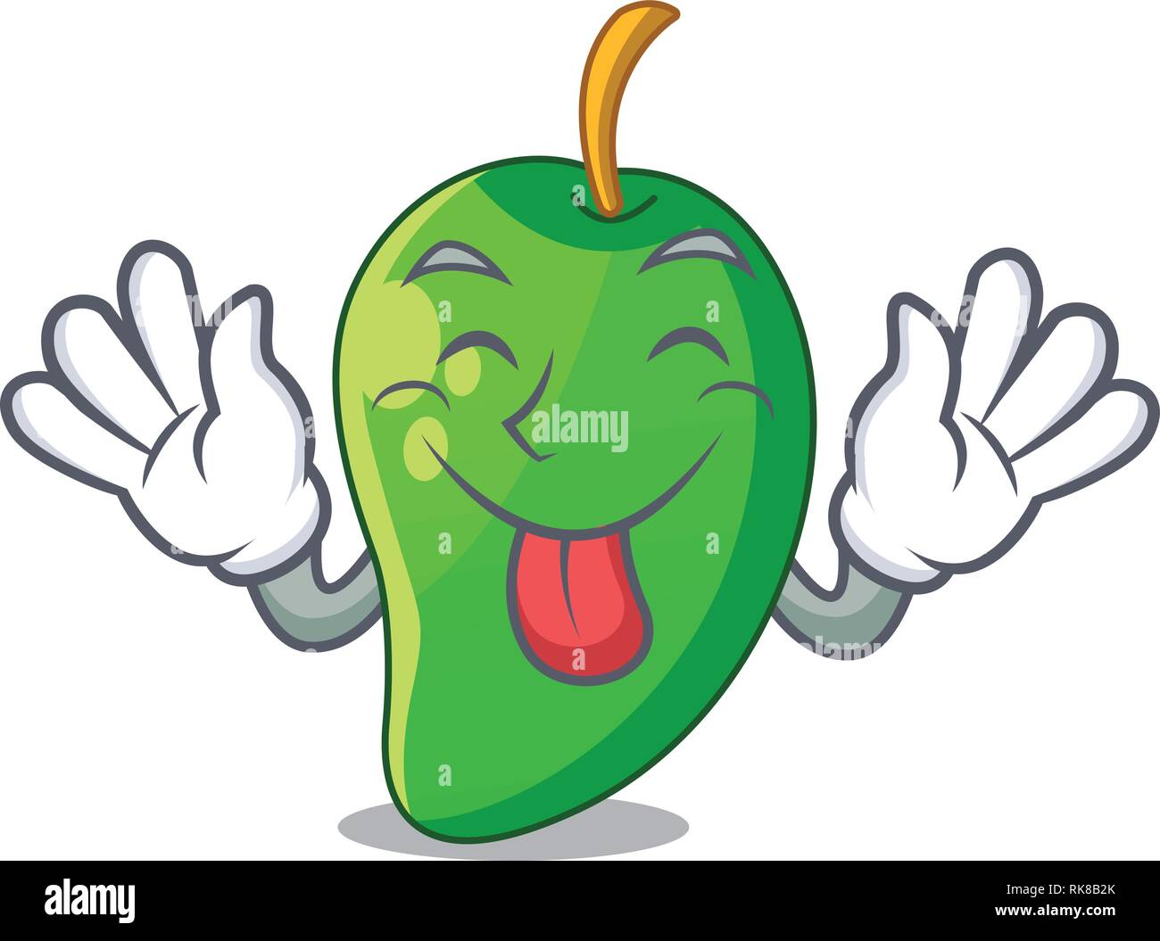 Tongue out green mango isolated with the mascot Stock Vector Image ...