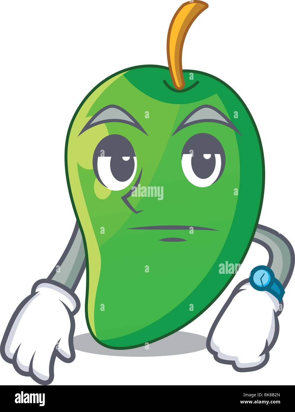 Wait Mango Waiting green mango isolated with the mascot Stock Vector Image & Art ...