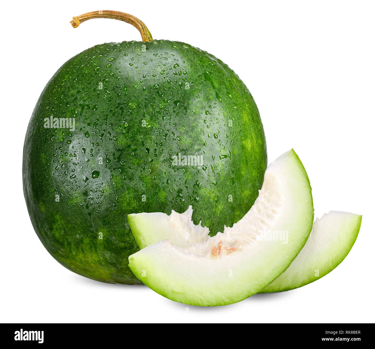 Winter melon isolated on white cllipping path. Stock Photo