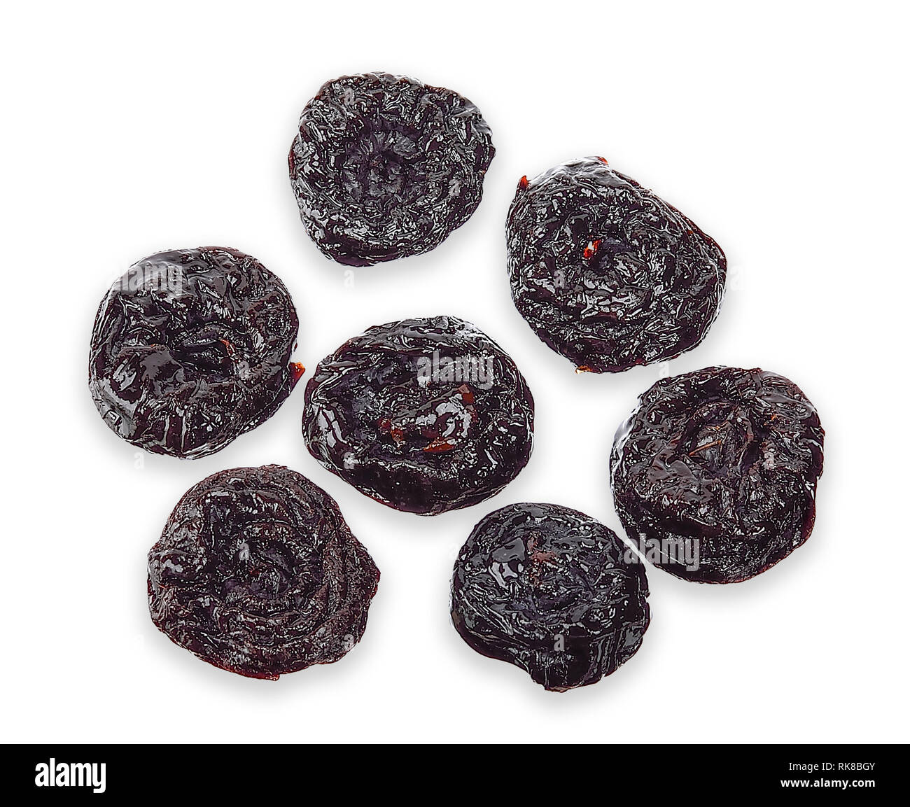 Dried prune isolated on white with top view Stock Photo Alamy