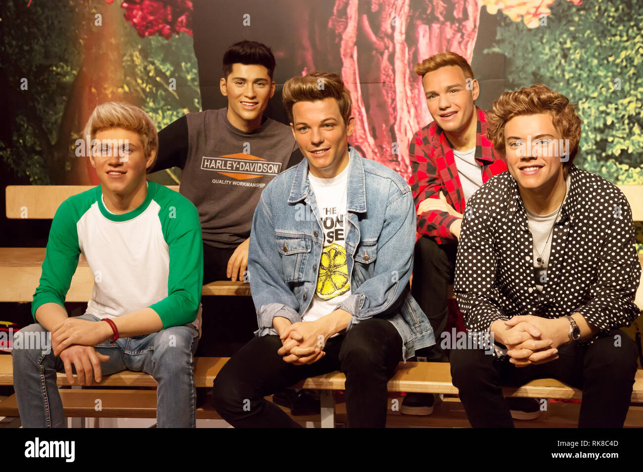 One direction in Madame Tussauds of London Stock Photo